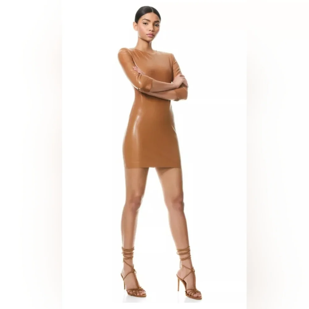 Alice + olivia inka leather mini dress Size 4 - Picture 9 of 16